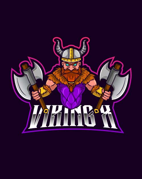 viking x gaming maskottchen logo von logodesigner augsburg