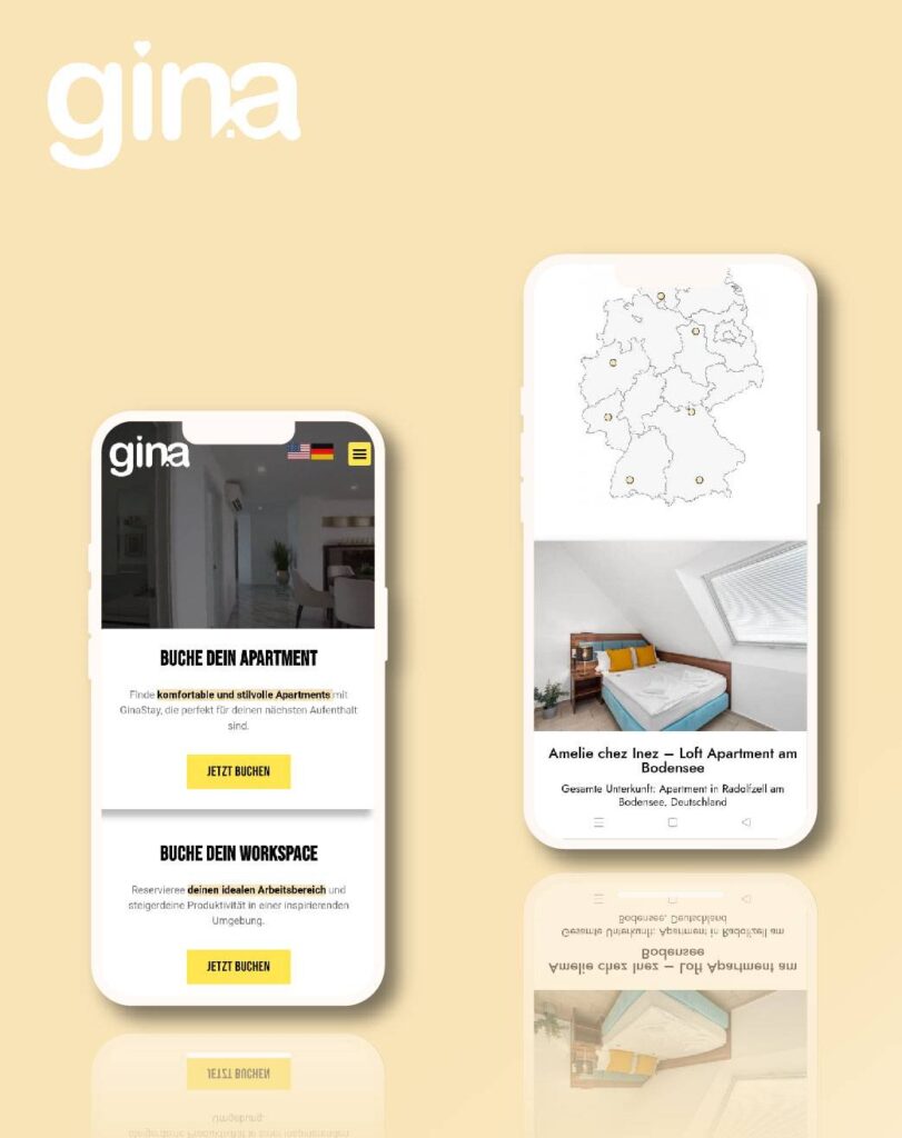 gina logo und webseitenentwicklung von e wola augsburg 1