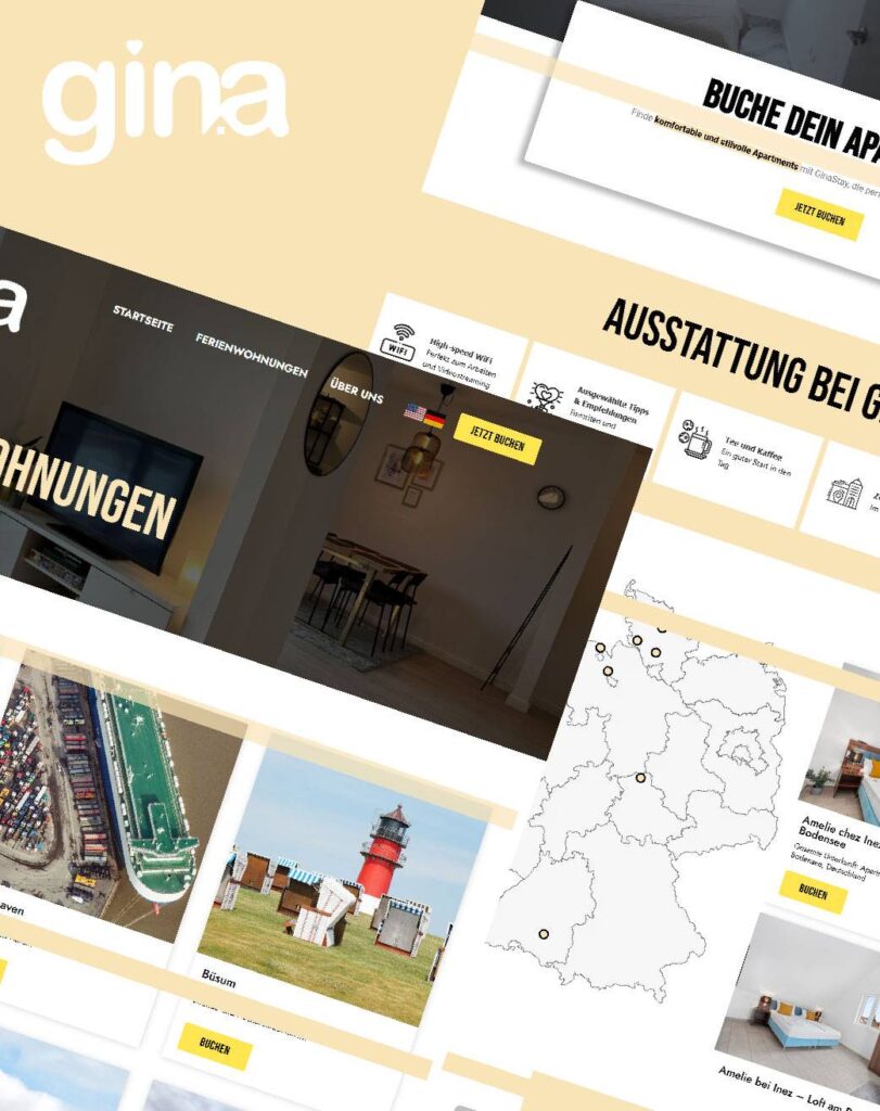 gina logo und webseitenentwicklung von e wola augsburg